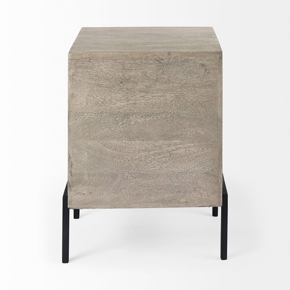 Mercana - Arelius 20L x 18W x 26H Gray Wood W/ Black Metal Frame End/Side Table - 69303_CLOSEOUT view 12