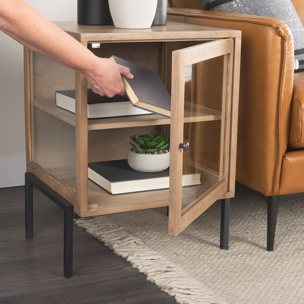 Mercana - Arelius 20L x 18W x 26H Light Brown Wood W/ Black Metal Frame End/Side Table - 69206 view 14