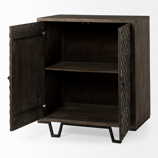 Mercana - Argyle I 36L x 16W Dark Brown And Metal 2 Door Accent Cabinet - 67541 view 2