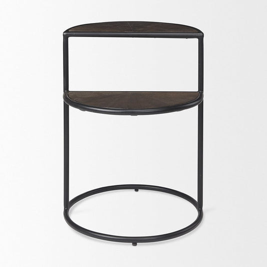 Mercana - Arlo 20.5L x 20.5W x 24.4H Brown Wood W/Black Metal End Table - 69735 view 2