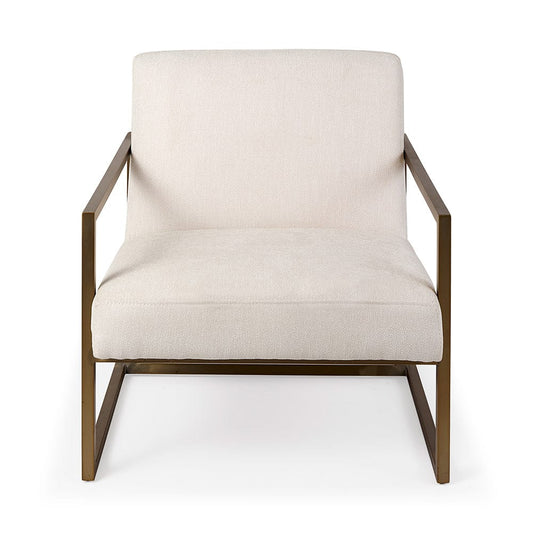 Mercana - Armelle Cream Fabric Seat W/Gold Metal Frame Accent Chair - 69450 view 2