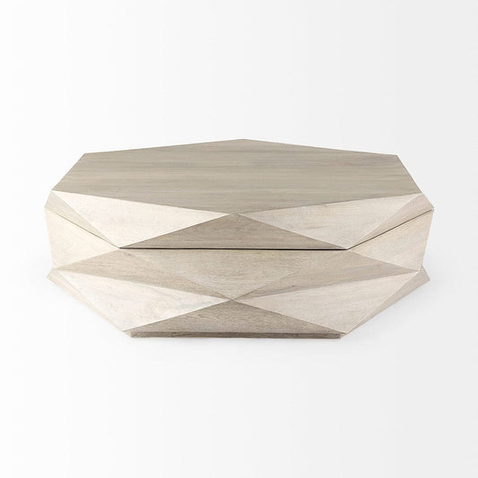 Mercana - Arreto Natural Solid Wood Hexagonal Storage Coffee Table - 69542 view 2