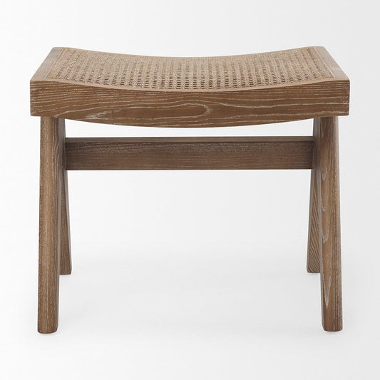 Mercana - Arvin 21.7L x 17.7W x 18.1H Medium Brown Wooden Stool - 70072 view 2