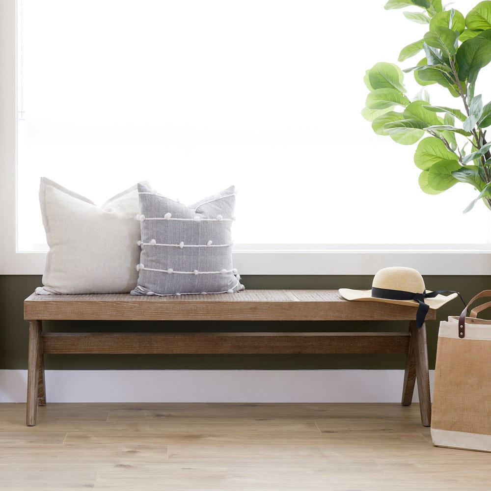 Mercana - Arvin 59.1L x 17.7W x 18.1H Brown Wooden Bench - 70070_CLOSEOUT view 11