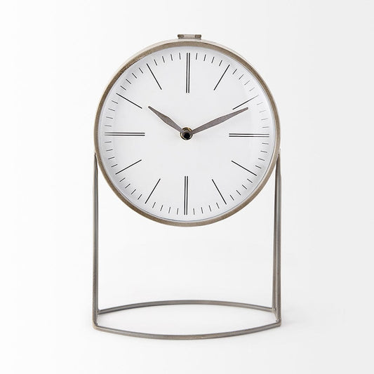 Mercana - Aurus Matte Gray Metal Table Clock - 68520 view 2