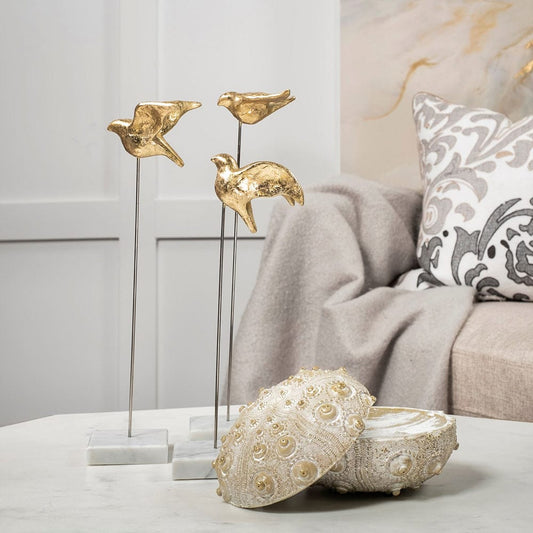 Mercana - Aya 11L x 4W Gold Metal Decorative Birds (Set of 3) - 68930 view 2
