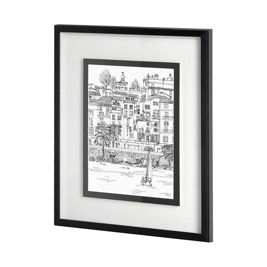 Mercana - B&W City Scene V by Melissa Wang a Hand Embellished Textured Framed Art Print Matted under Glass - 11870 view 2