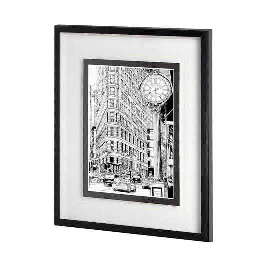 Mercana - B&W City Scene VII by Melissa Wang a Hand Embellished Textured Framed Art Print Matted under Glass - 11872 view 2