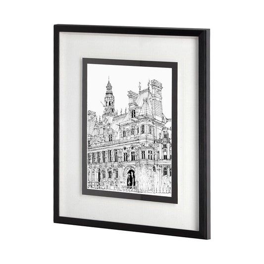 Mercana - B&W City Scene VIII by Melissa Wang a Hand Embellished Textured Framed Art Print Matted under Glass - 11873 view 2