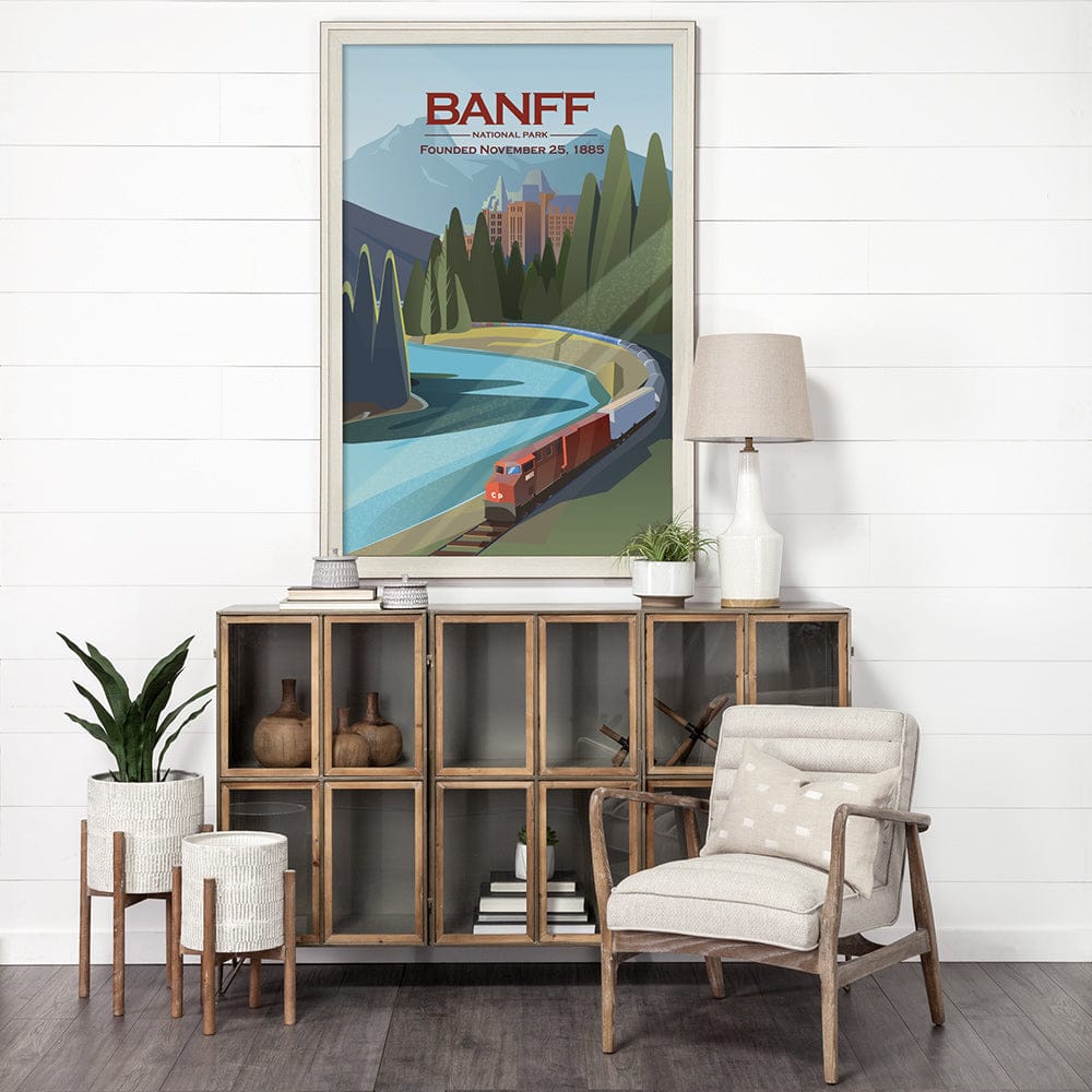Mercana - Banff Go Canada XL by Mercana Studio a Hand Embellished Decograph Framed Art Print under Glass - 15823 view 5