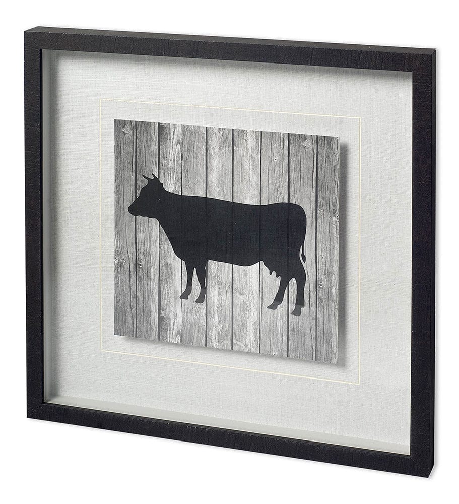 Mercana - BARN COW by TANDI VENTER a Hand Embellished Textured Framed Art Print Matted under Glass - 11835 view 1