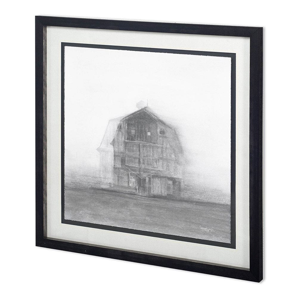 Mercana - Barn House in Wind II by Mercana Studio Hand Embellished Textured Framed Art Print Matted under Glas - 11654 view 1