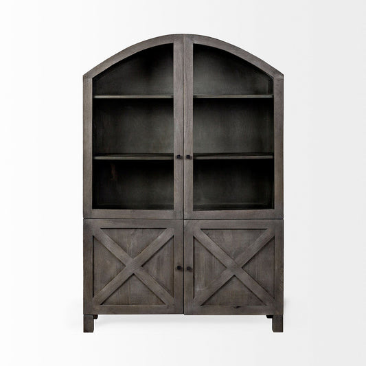 Mercana - Barrett 48.5L X 17.25W X 73H Gray Solid Wood Display Cabinet - 67846_CLOSEOUT view 2