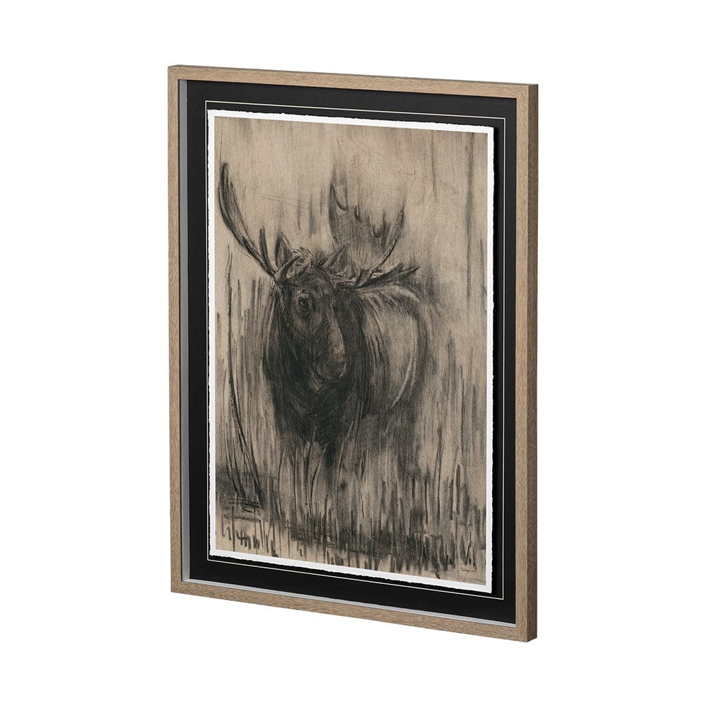 Mercana - Bear & Moose I by Mercana Studio a Hand Embellished Textured Framed Art Print Matted under Glass - 12795 view 1