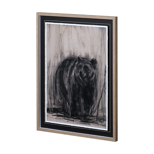 Mercana - Bear & Moose II by Mercana Studio a Hand Embellished Textured Framed Art Print Matted under Glass - 12796 view 2