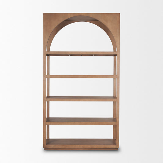 Mercana - Bela Arched Shelving Unit Medium Brown Wood - 70579-AB view 2