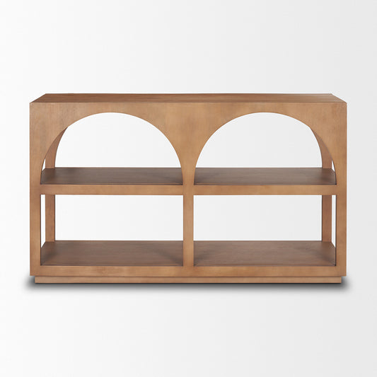 Mercana - Bela Small Arched Console Table Medium Brown Wood - 70581 view 2
