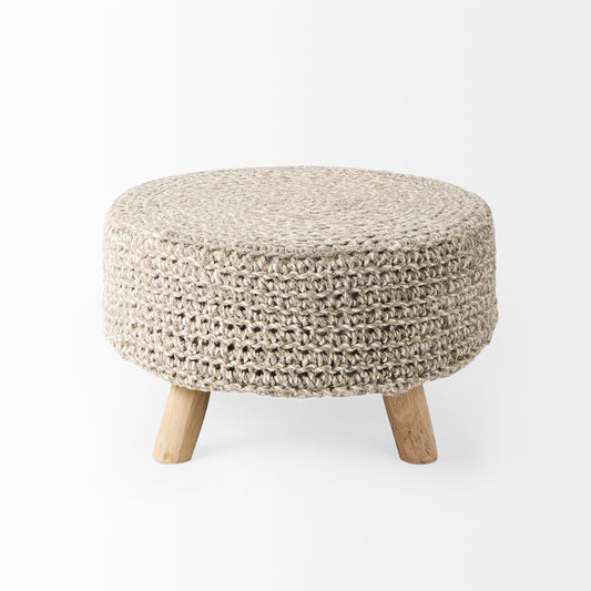 Mercana - Bina 24.0L x 24.0W x 14.0H Light Gray 4 Legged Wool Stool - 69512 view 2