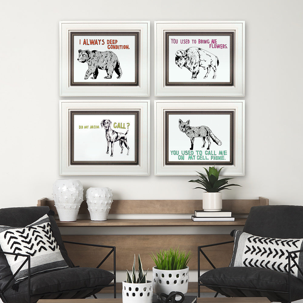 Mercana - Bison by Marie, Natasha a Framed Art Print Matted under Glass - 10304 view 3