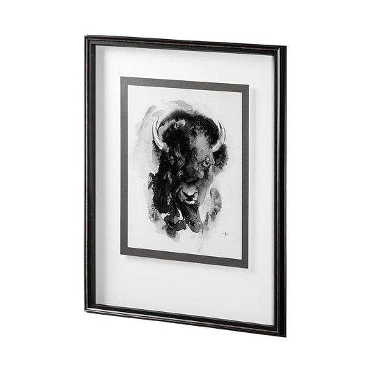 Mercana - Bison I by Mercana Studio a Hand Embellished Textured Framed Art Print Matted under Glass - 13615 view 2