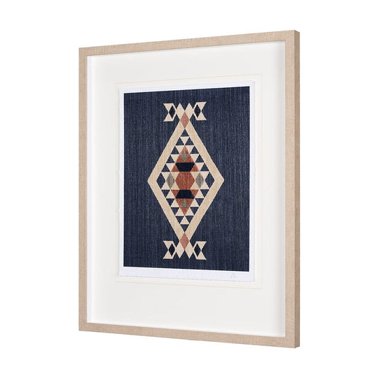 Mercana - Blue Tapestry I by Mercana Studio a Hand Embelished Textured Framed Art Print Matted under Glass - 14973 view 2