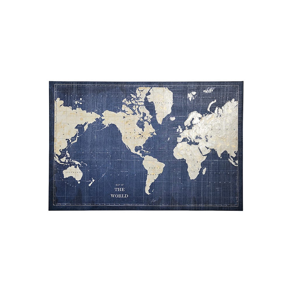 Mercana - Blueprint World Map by Sue Schlabach a Hand Embellished Textured Canvas - 101591-S view 1