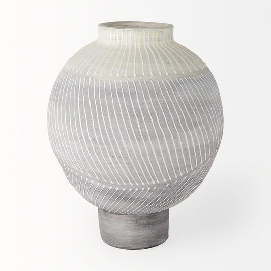 Mercana - Blume 12.5H Off-White w/ Gray Textured Vase - 70075 view 2