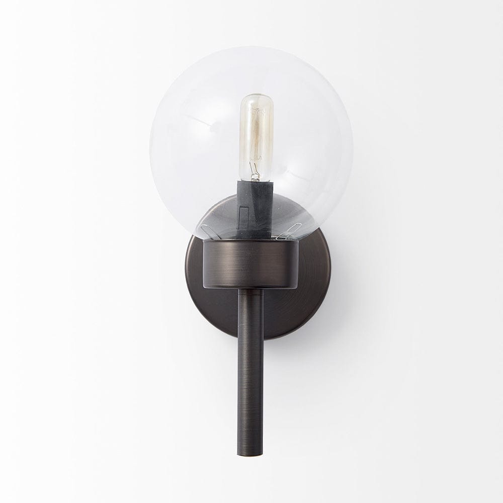 Mercana - Boltern II 6x12 Black Toned Glass Globe Wall Sconce - 65360_CLOSEOUT view 6