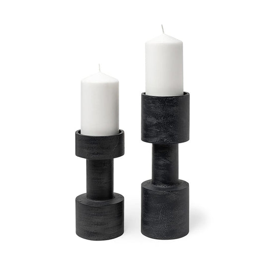Mercana - Bolton I 3.9L x 3.9W x 10.6H Black Metal Table Candle Holders - 69161 view 2