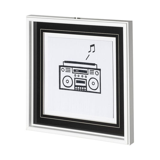 Mercana - Boom Box by Lawyer a Hand Embellished Textured Framed Art Print Matted under Glass - 12626 view 2
