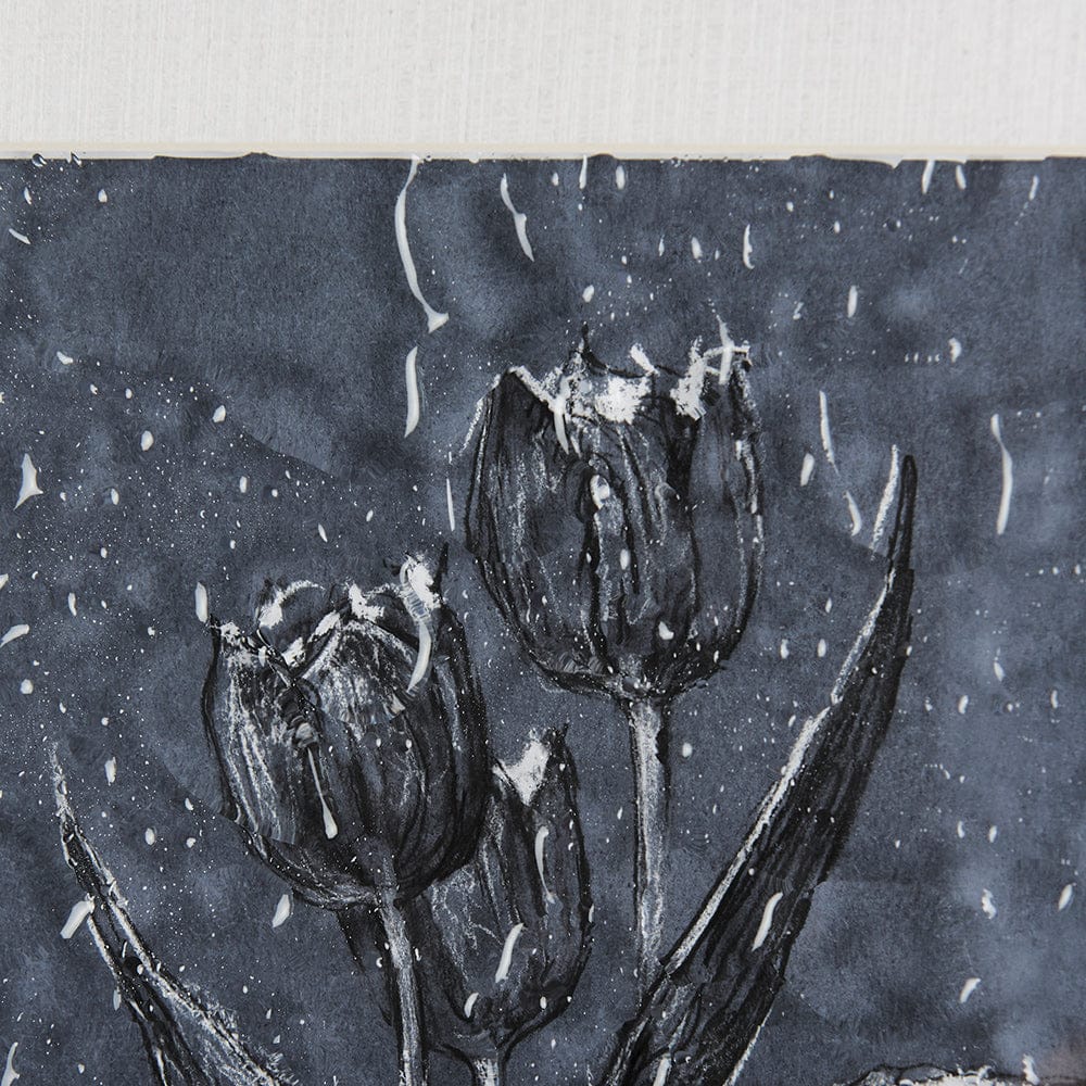 Mercana - Botanical sketches I Blue by Mercana Studio Hand Embellished Framed Art Print Matted under Glass - 14569 view 7