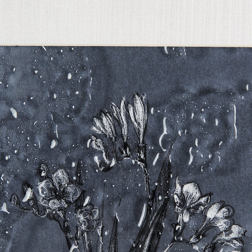 Mercana - Botanical sketches III Blue by Mercana Studio Hand Embellished Framed Art Print Matted under Glass - 14567 view 7