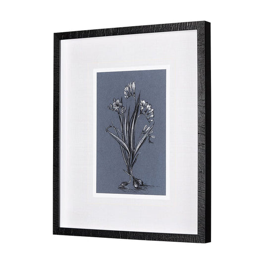 Mercana - Botanical sketches III Blue by Mercana Studio Hand Embellished Framed Art Print Matted under Glass - 14577 view 2