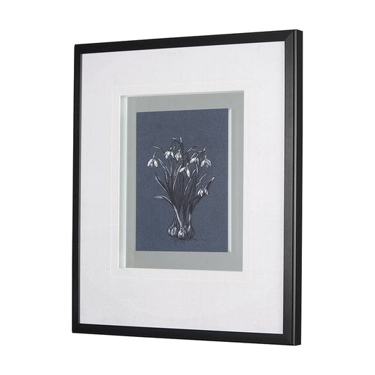 Mercana - Botanical sketchesVI Blue by Mercana Studio Hand Embellished Framed Art Print Matted under Glass - 14574 view 2