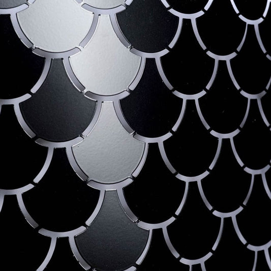 Mercana - Brasseur I 26"x15" Charcoal Black Metal Fish Scale Three Bulb Chandelier - 65361_CLOSEOUT view 2