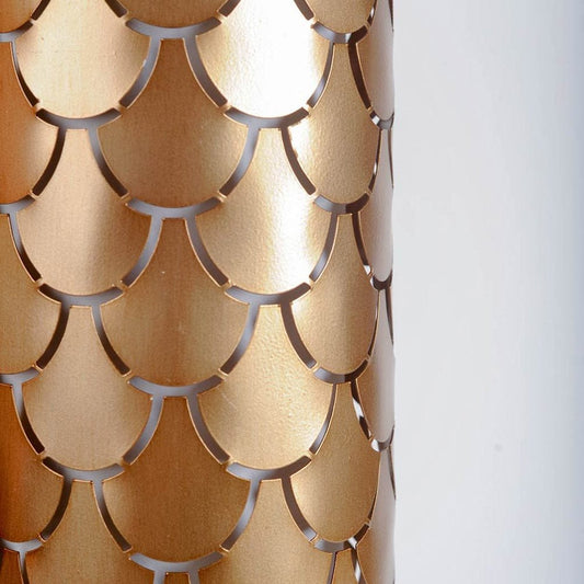 Mercana - Brasseur IV 10.5x22 Gold Toned Metal Fish Scale Wall Sconce - 65389_CLOSEOUT view 2