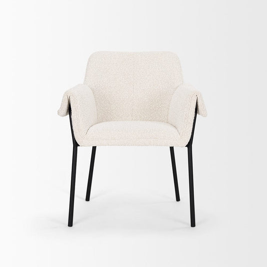 Mercana - Brently Dining Chair w/ Cream Boucle Fabric & Matte Black Metal Legs (Set of 2) - 70250 view 2