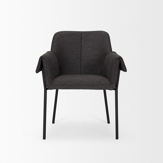 Mercana - Brently Dining Chair w/ Gray Fabric & Matte Black Metal Legs (Set of 2) - 70249 view 2