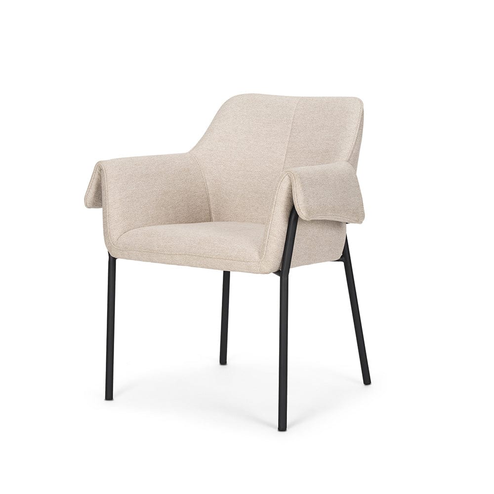 Mercana - Brently Dining Chair w/ Oatmeal Fabric & Matte Black Metal L ...