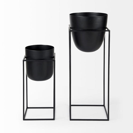 Mercana - Bumble 12L x 12W x 32H Black Plant Stands (Set of 2) - 68828 view 2