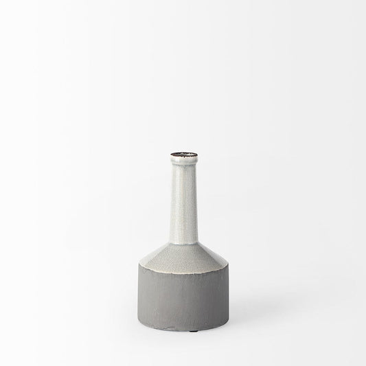 Mercana - Burton 10.2H Small Two Tone Gray Ceramic Jug Vase - 30950 view 2