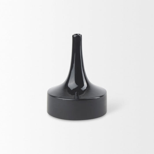 Mercana - Burton 8.3H Small Glossy and Matte Black Ceramic Jug Vase - 69979 view 2