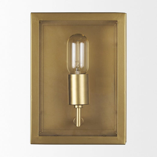 Mercana - Cairn Brushed Gold Metal w/ Glass 1-Light Wall Sconce - 70446_CLOSEOUT view 2