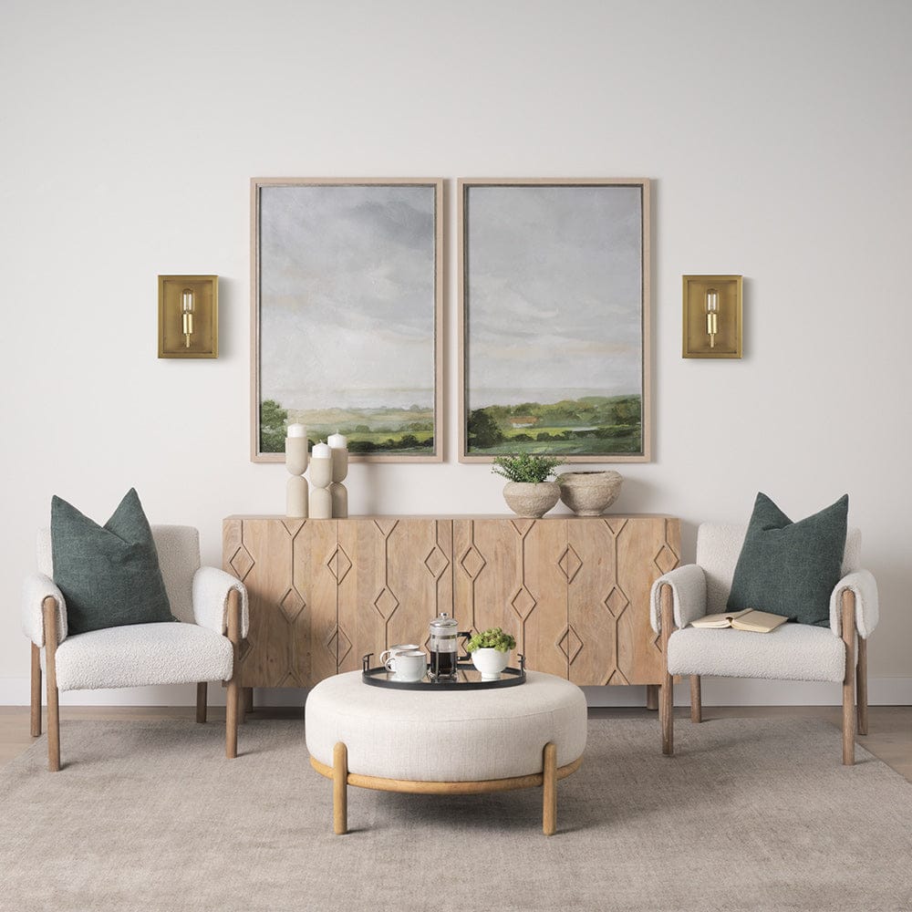 Mercana - Cairn Brushed Gold Metal w/ Glass 1-Light Wall Sconce - 70446_CLOSEOUT view 8