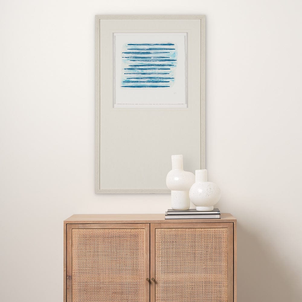 Mercana - Calm River Blue II by Studio M a handmade Original Framed Artwork under Glass - 15014 view 8