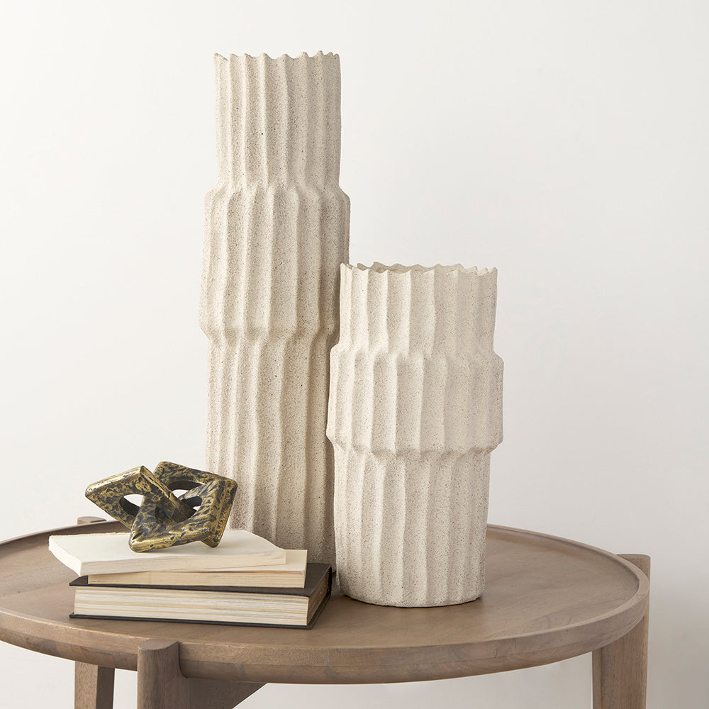 Mercana - Cardon 14.4H Cream Ceramic Vase - 69473 view 10