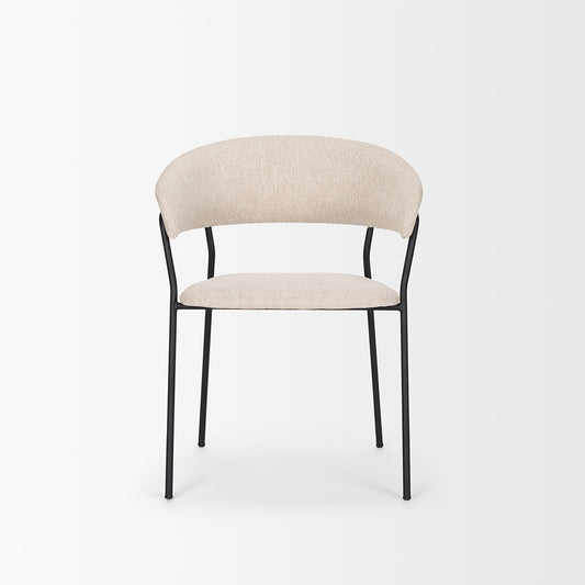Mercana - Carolyn Dining Chair w/ Oatmeal Fabric & Matte Black Metal (Set of 2) - 70247 view 2