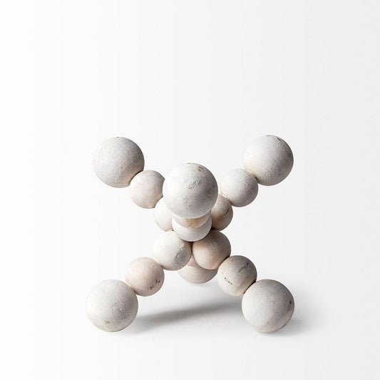 Mercana - Carrollton I Small 7L x 7W Off-White Geometric Wood Ball Jack - 68668 view 2