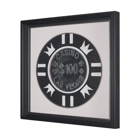 Mercana - Casino 100 Dollar Vegas Poker Chip By Zap Studio Framed Art Photograph Print under Glass - 15722 view 2