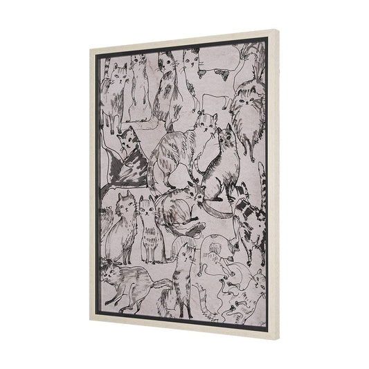 Mercana - Cat Sketch by Mercana Studio a Hand Embellished Framed Art Print Matted under Glass - 15571 view 2
